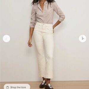 Veronica Beard Carson Ankle Flare Minimalist Luxury White Jeans Size 29